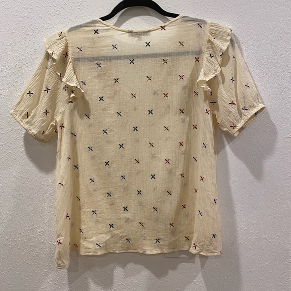 Madewell Embroidered ruffled top size S - Picture 4 of 9